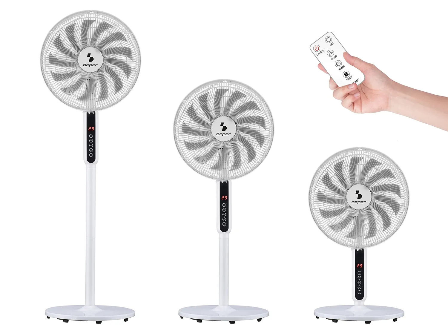 Beper VE.112 ventilateur sur pied tactile 45 cm télécommande