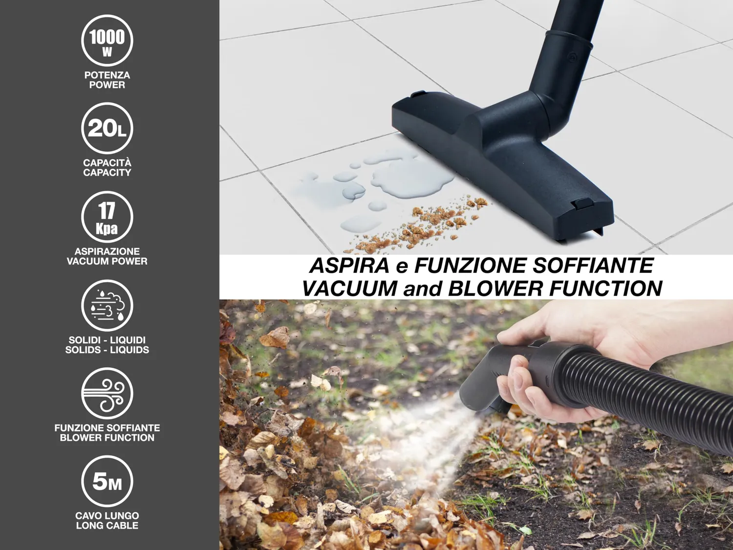 Beper P202ASP300 aspirateur eau poussière 20 L 1000 W