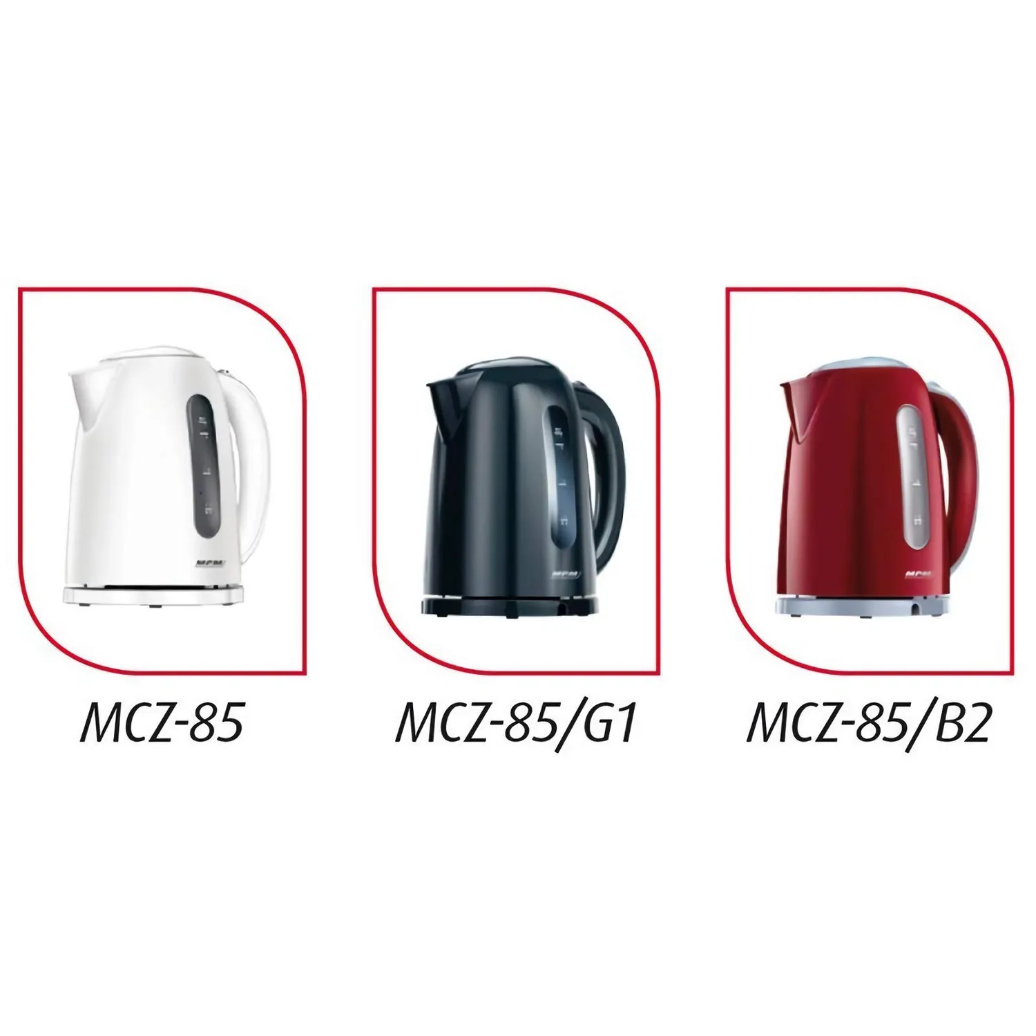 MPM MCZ-85/B2 Bouilloire Rouge 1,7L 2200W