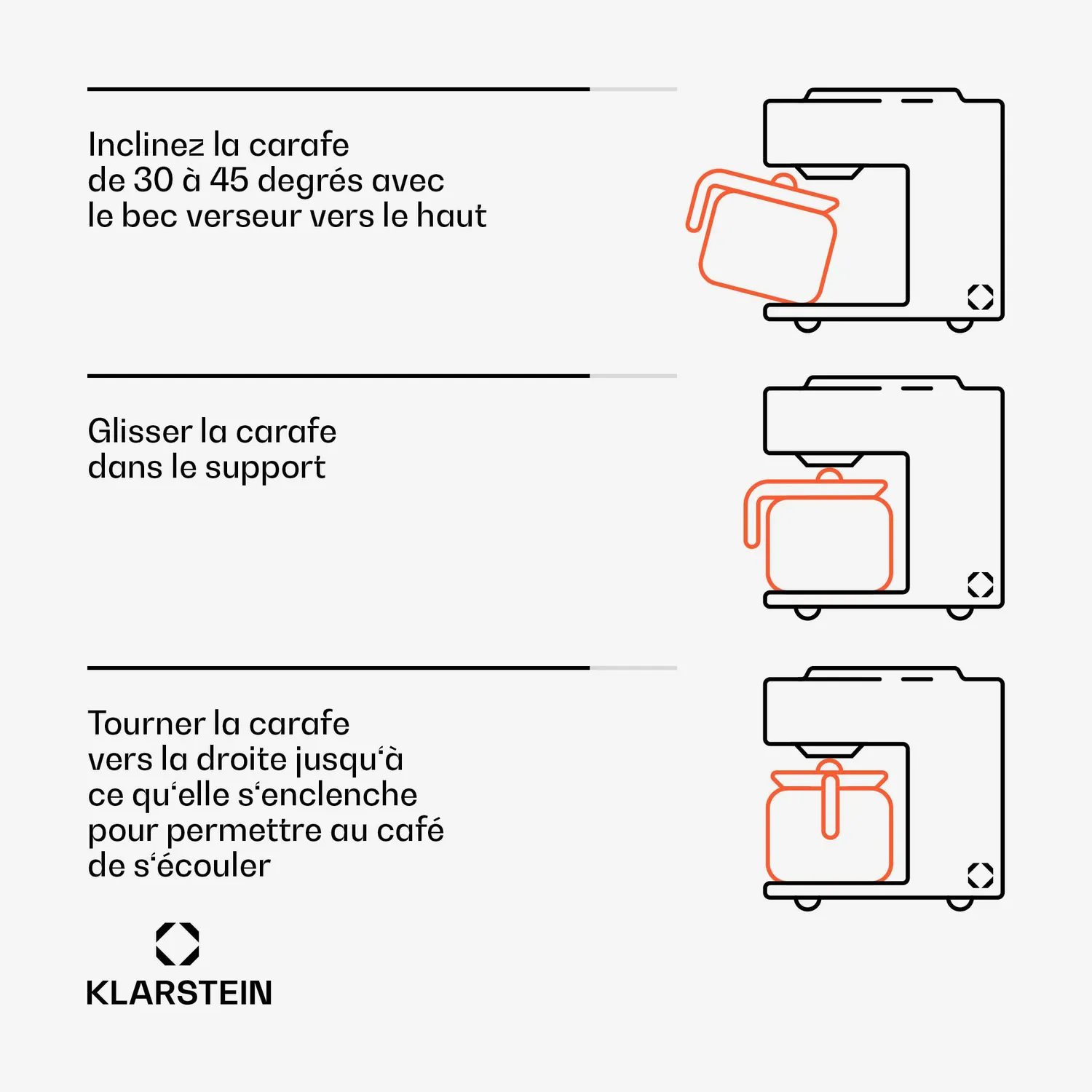 Klarstein cafetière filtre 1,2 L argent 800 W programmable