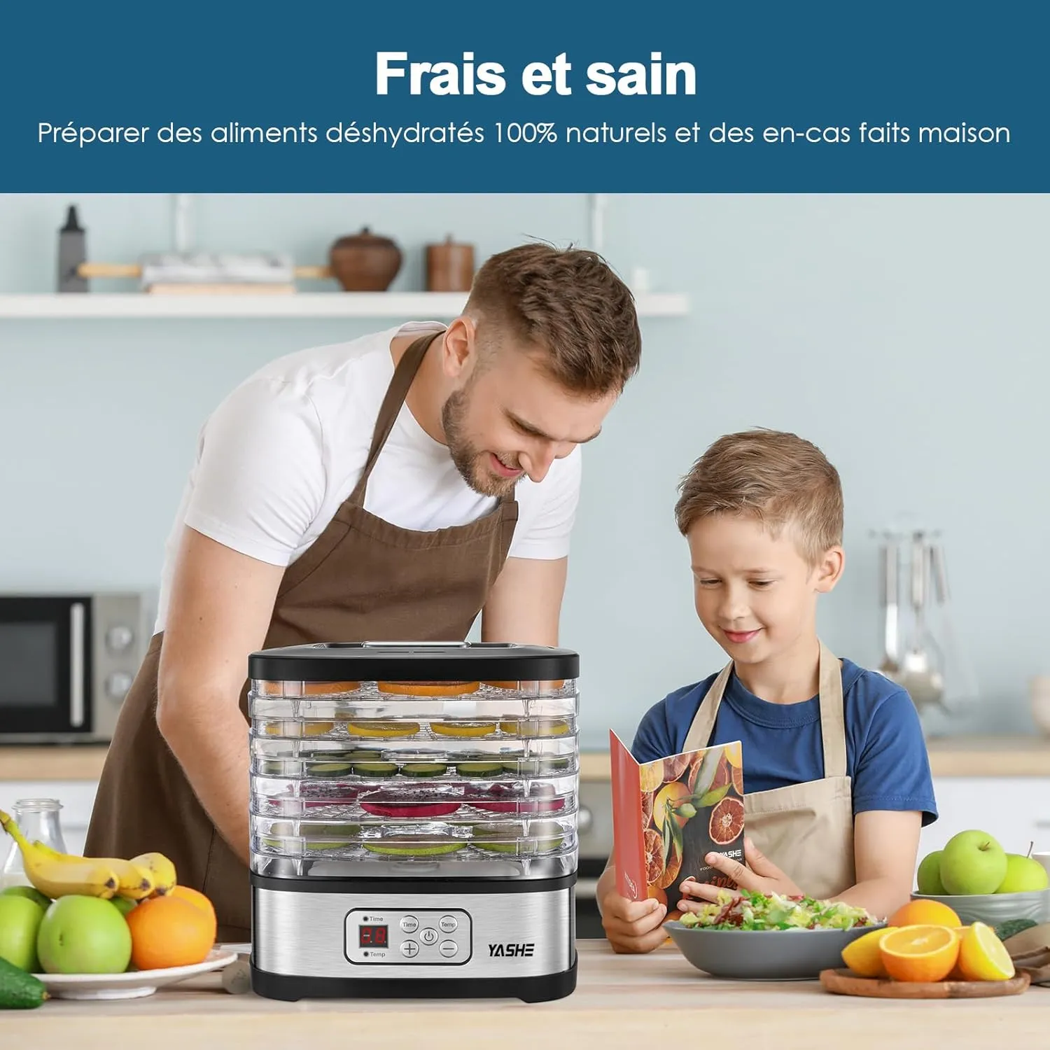 YASHE déshydrateur alimentaire 35-70°C 5 plateaux