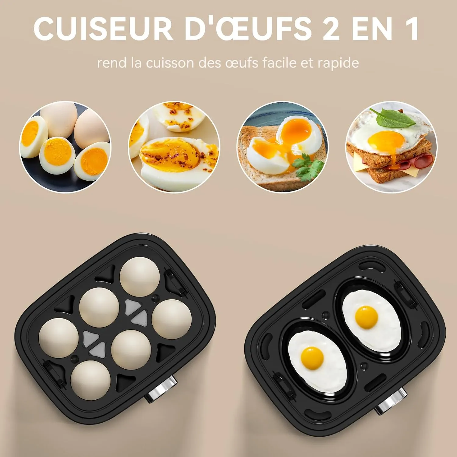 YASHE Cuiseur à Œufs Compact 400W 6 Œufs