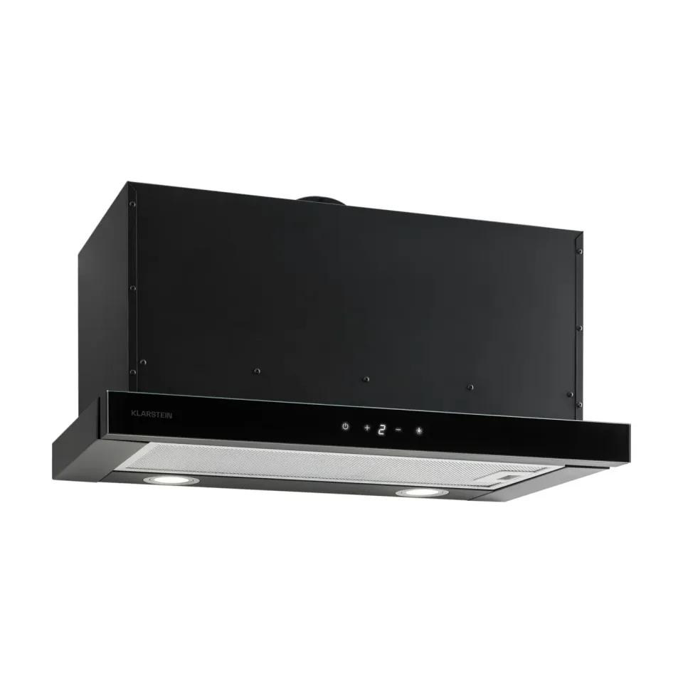 Klarstein Vinea hotte tiroir noire 610 m3/h extra-plate