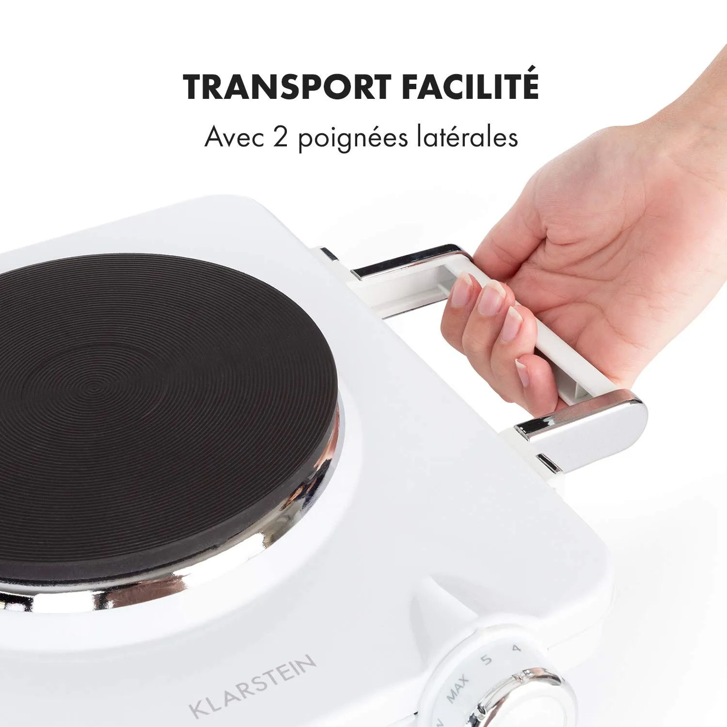 Klarstein Cookorama plaque de cuisson électrique double blanche