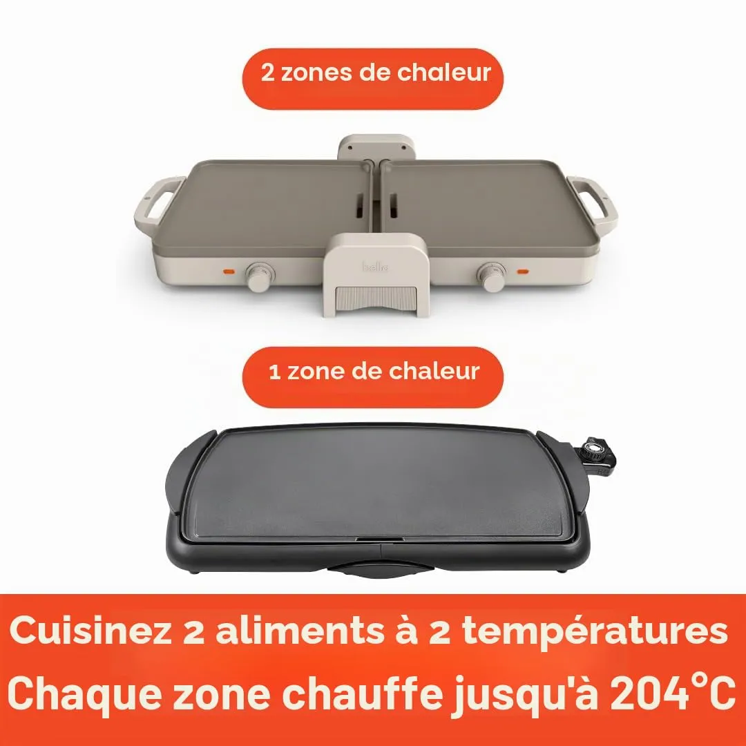 La Bella plancha pliable céramique 25,4x50,8 cm 2 zones