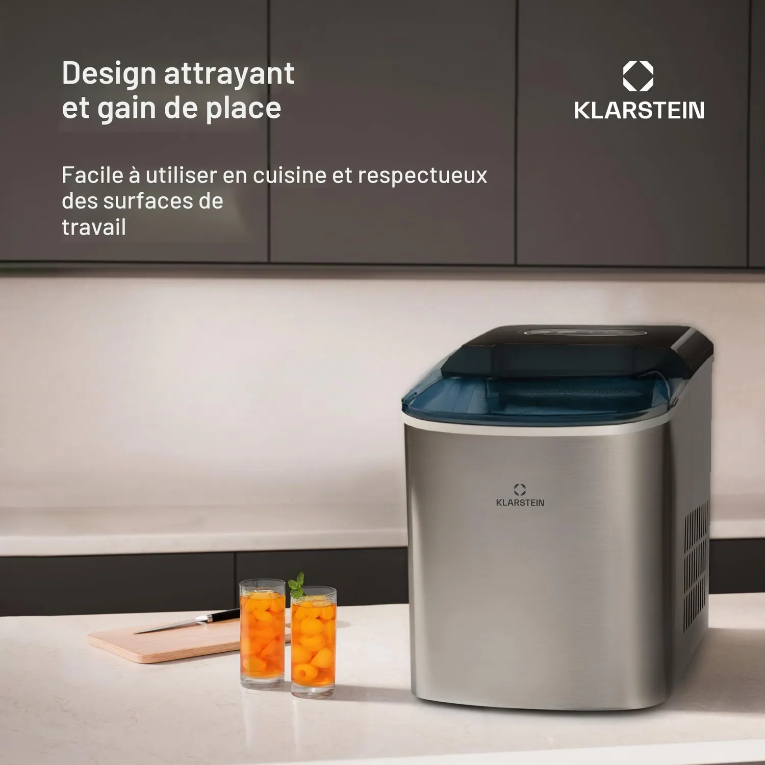 Klarstein machine à glaçons 12 kg 2,1 L 2 tailles rapide