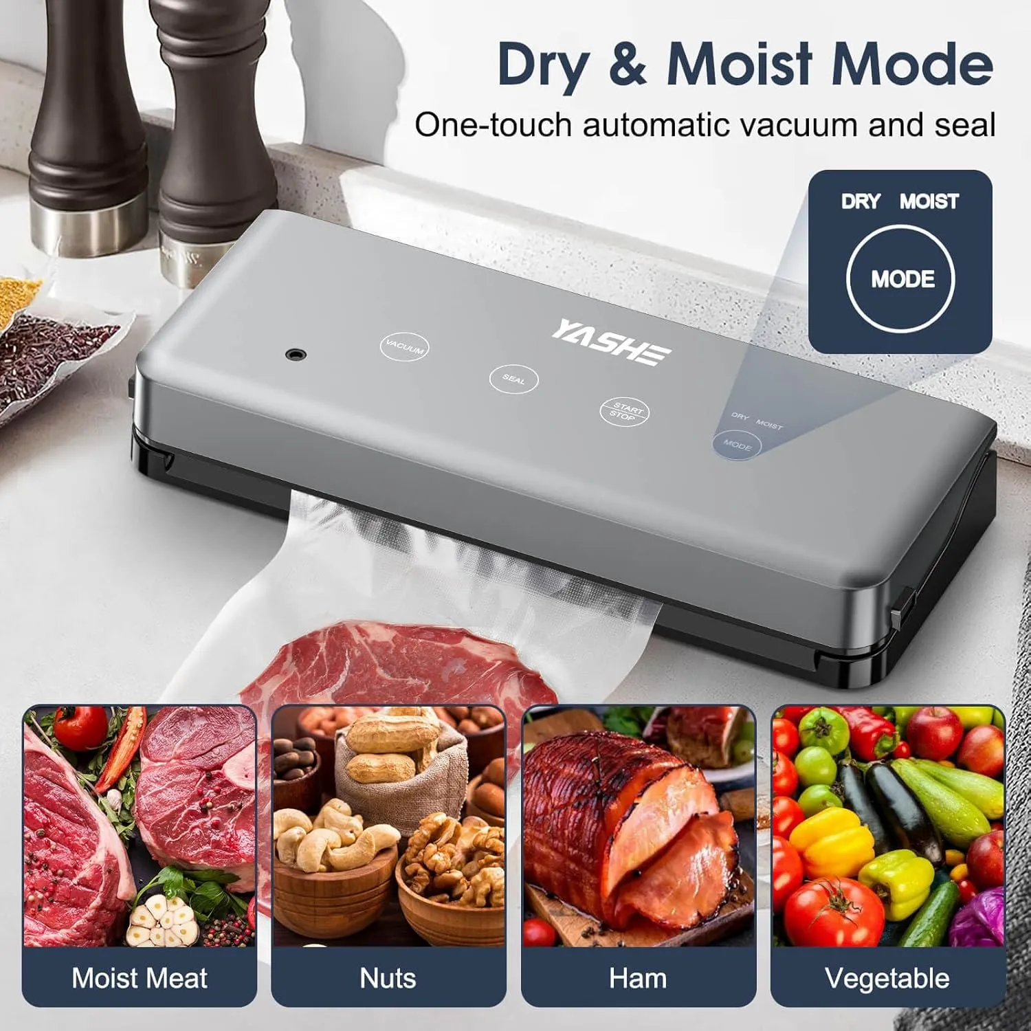 YASHE Machine Sous Vide 5 en 1 Modes Sec Humide