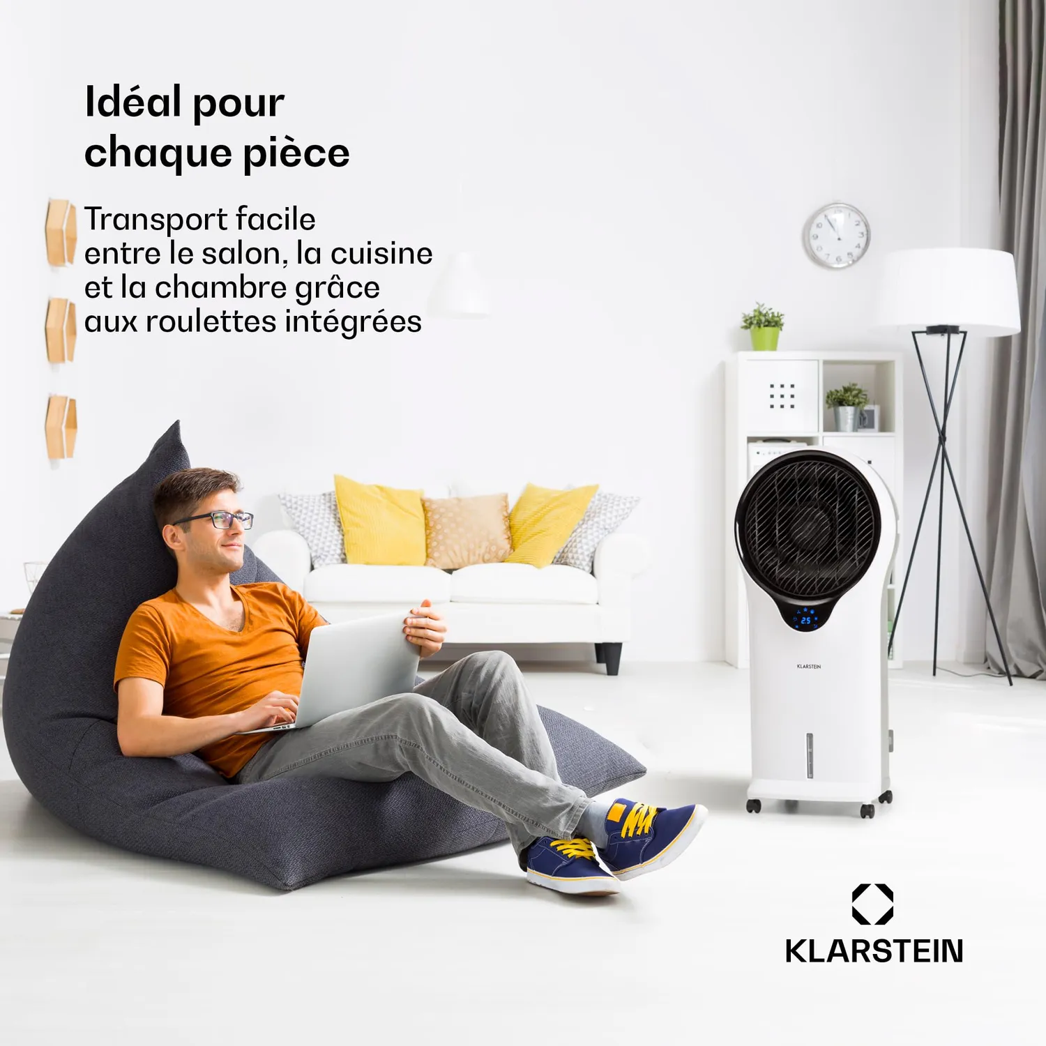 Klarstein climatiseur mobile 3 en 1 90 W 1600 m³/h