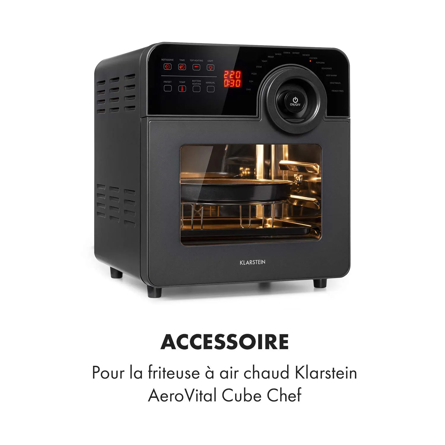 Klarstein AeroVital Cube Chef plaque pizza inox accessoire