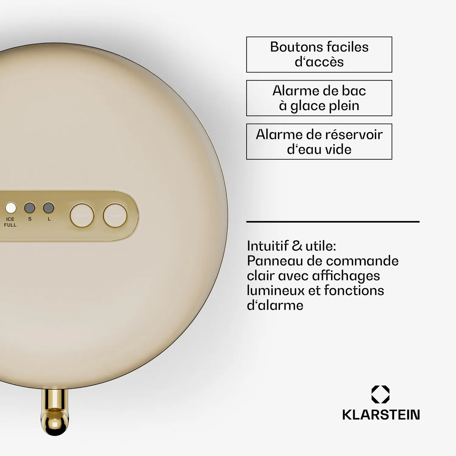 Klarstein machine à glaçons 2,3 L 15 kg autonettoyante