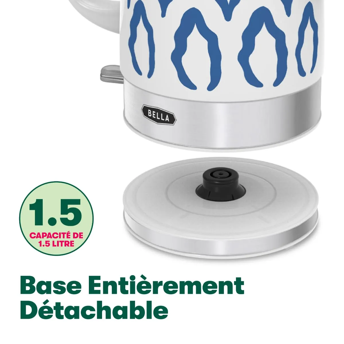 La Bella bouilloire lectrique bleu aztque 1500 W col cygne