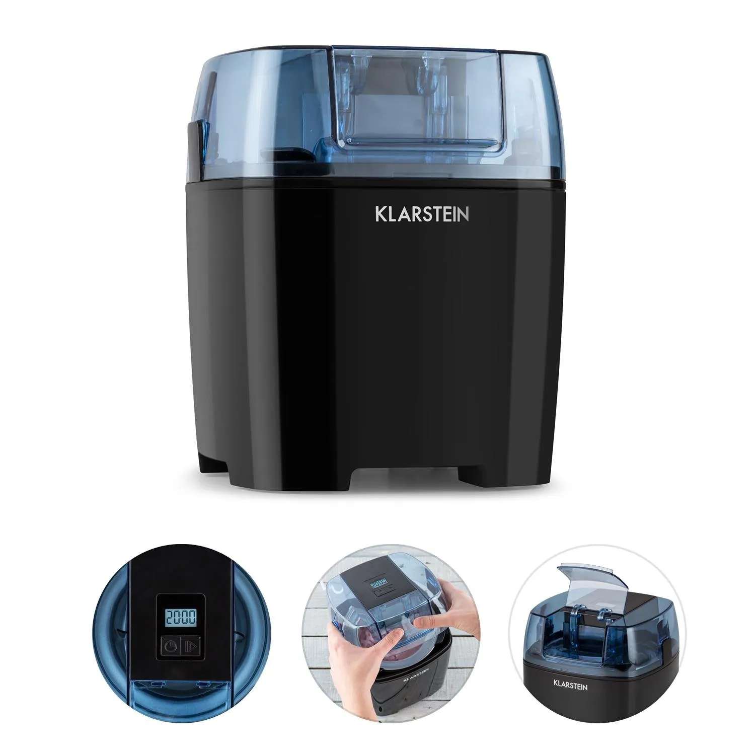 Klarstein Creamberry sorbetière 1,5L noire 4 en 1 glace