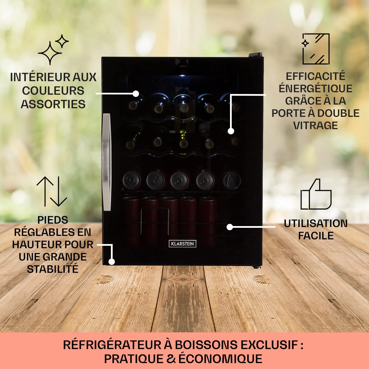 Klarstein Beersafe XL mini frigo 60 L porte vitrée 0-13 °C