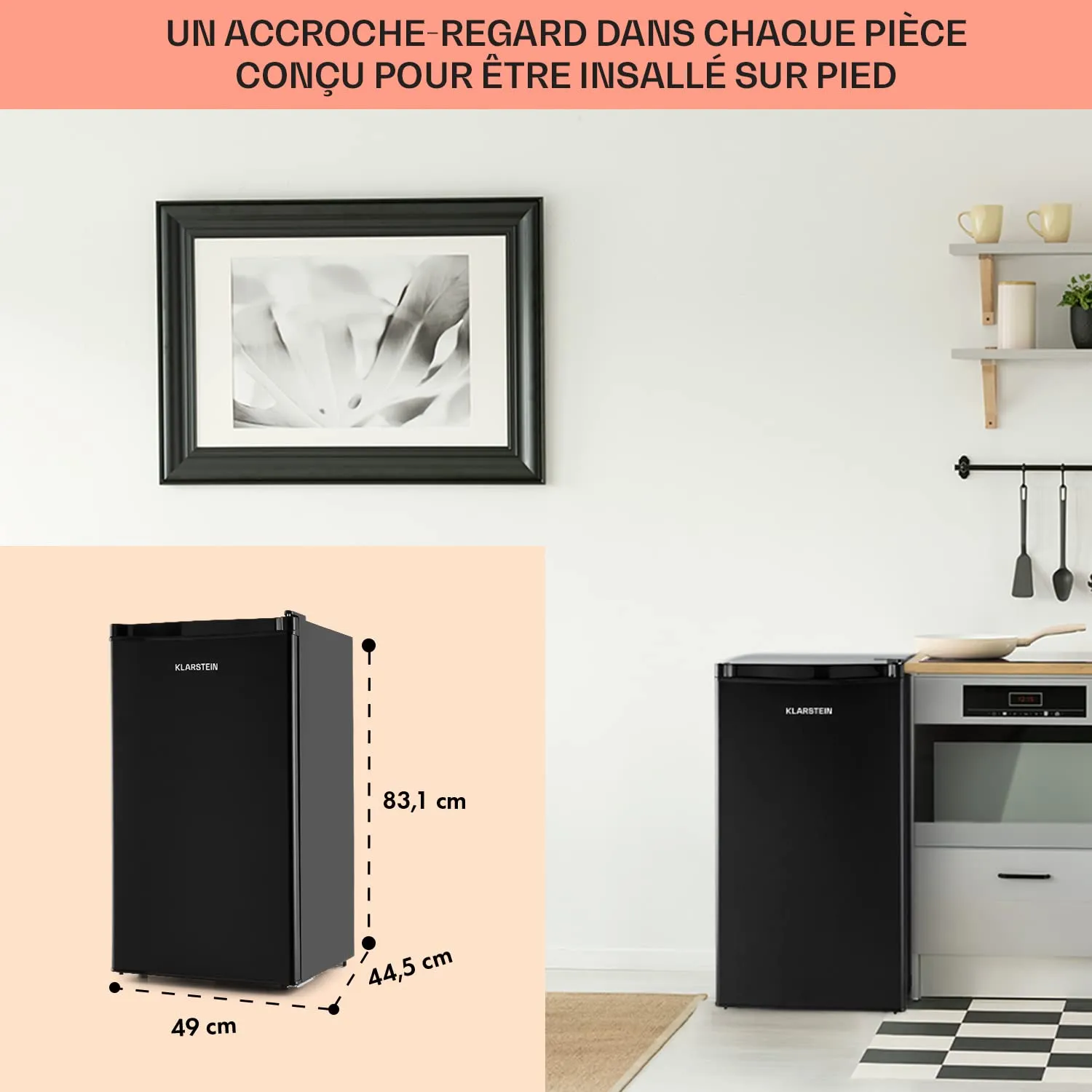 Klarstein mini frigo 90 L 0-10°C silencieux
