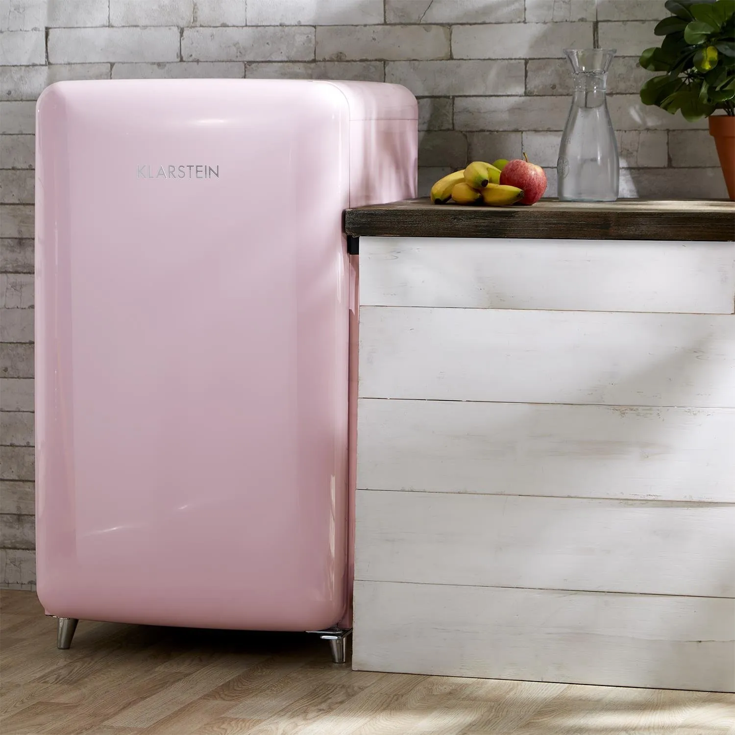 Klarstein Pop Art mini frigo rétro 121 L rose