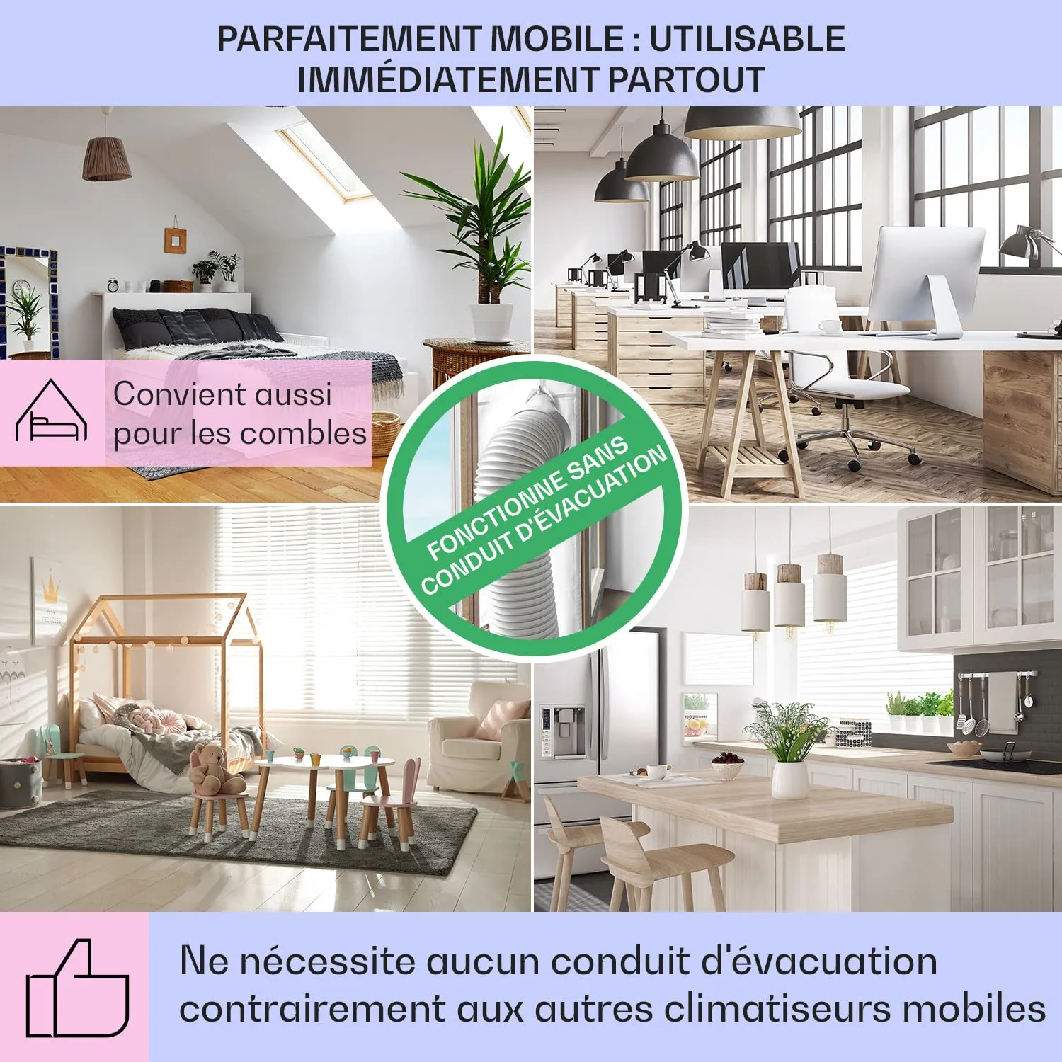 Klarstein rafraîchisseur d’air 5 en 1 45 W 180 m³/h
