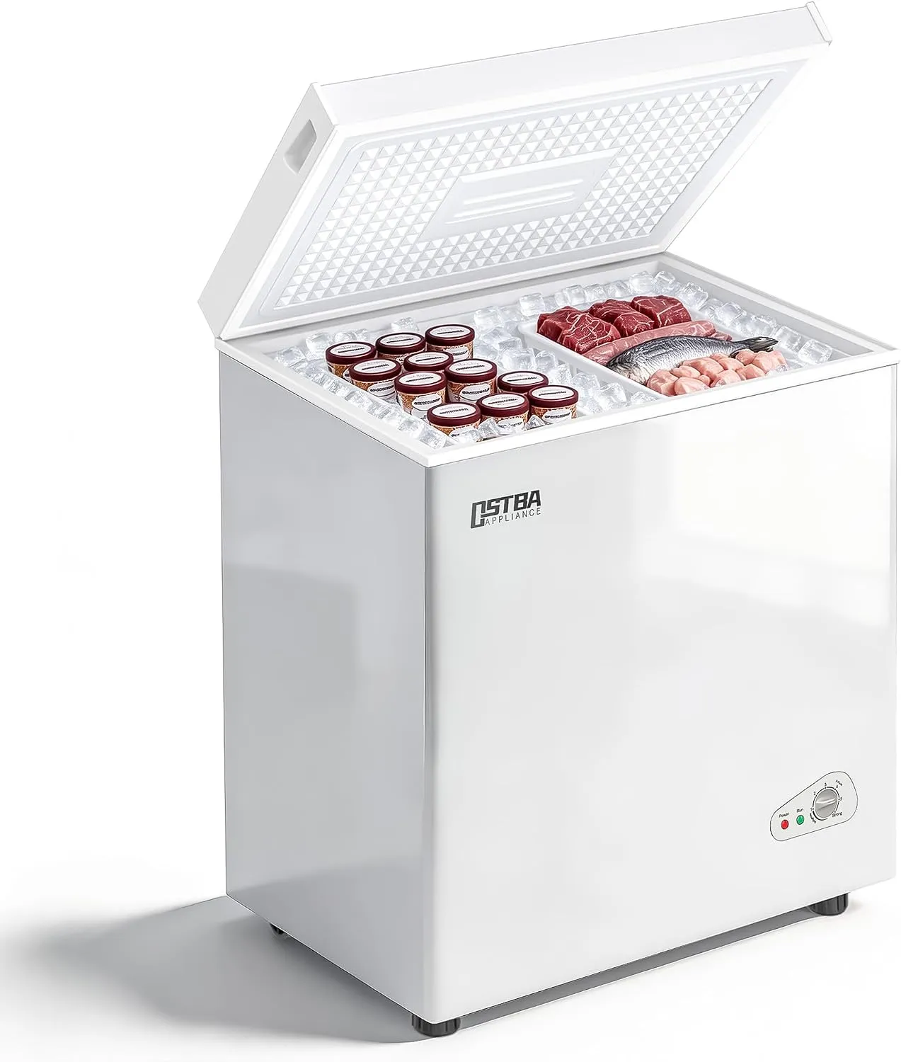 YASHE Congélateur Coffre 150L Noir 45dB 6 Niveaux