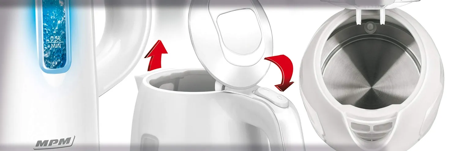 MPM MCZ-66 bouilloire électrique 1,7 L blanc sans BPA