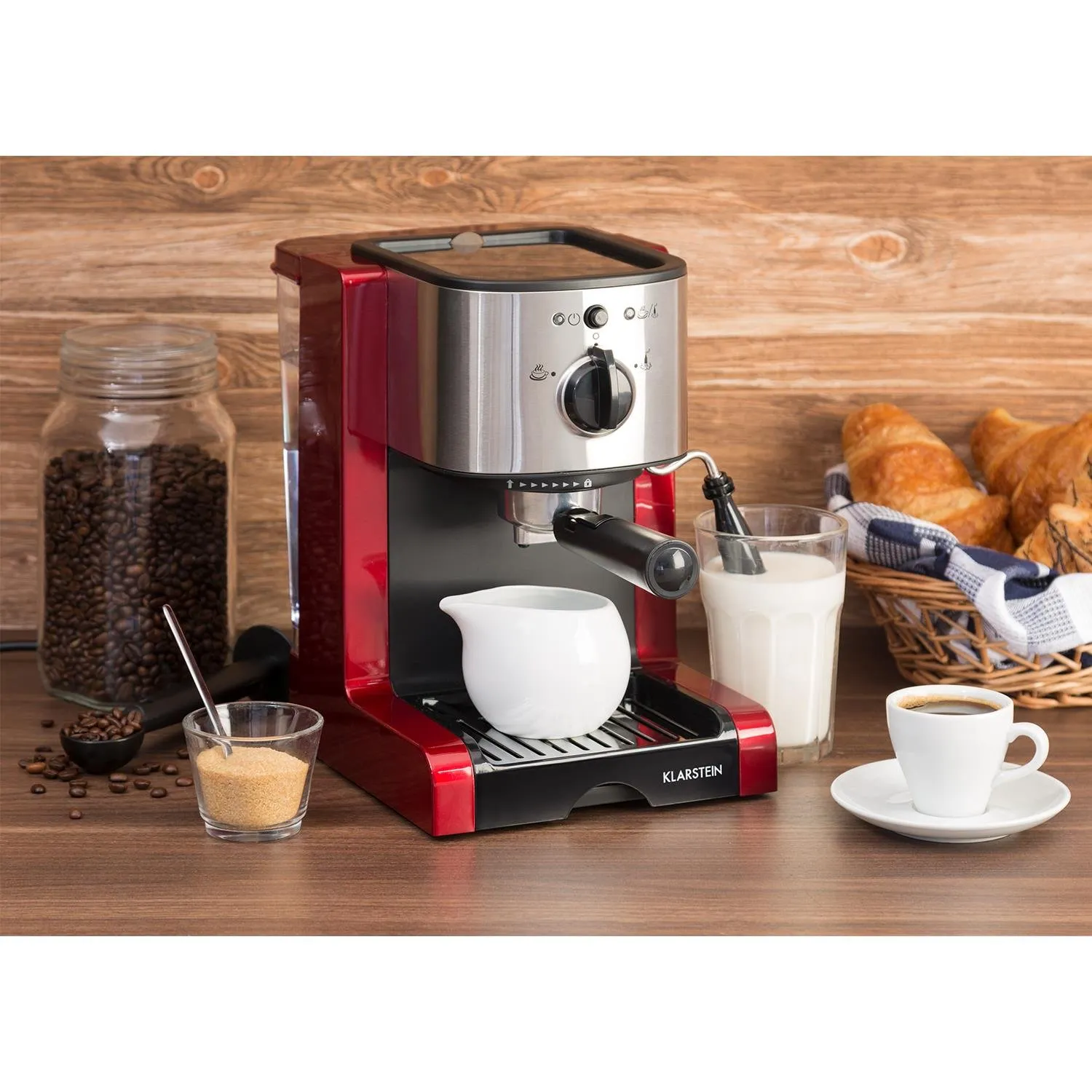Klarstein Passionata Rossa 20 machine expresso 20 bars inox