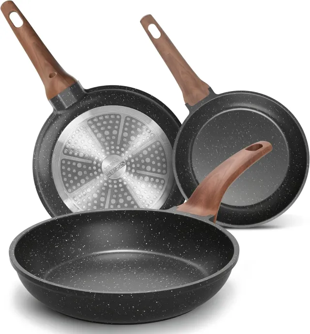 YASHE batterie cuisine 3 poêles 20/24/28 cm induction
