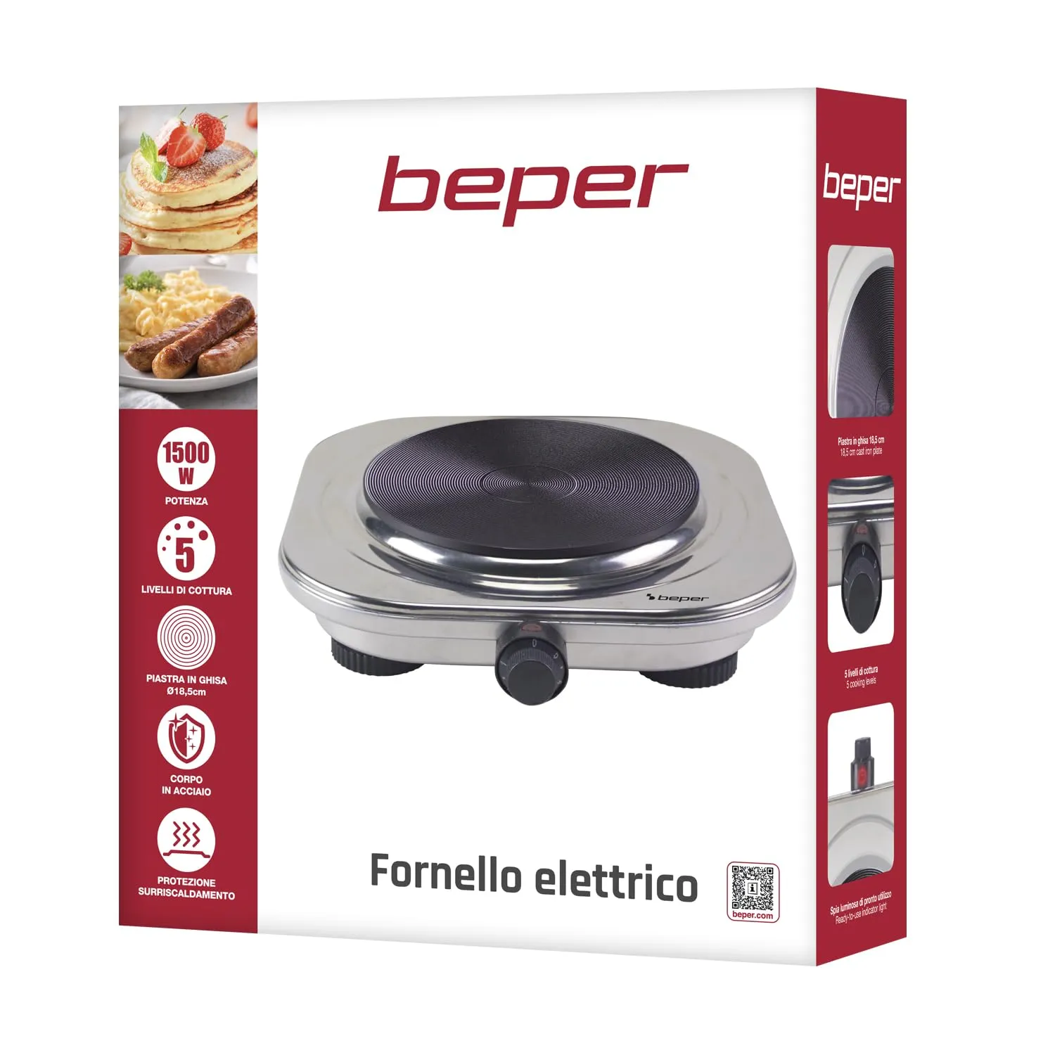 Beper P101PIA100 réchaud électrique fonte 18,5 cm 1500 W