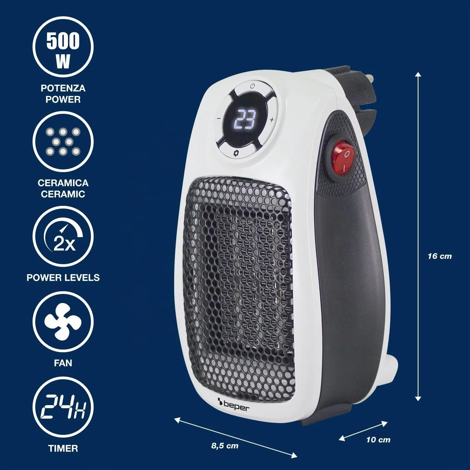 Beper P203TER350 mini radiateur soufflant 500W céramique