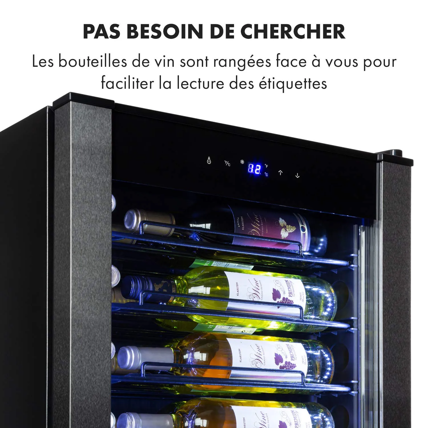 Klarstein Vinomatica Cave à Vin 36 Bouteilles Noir 95 L