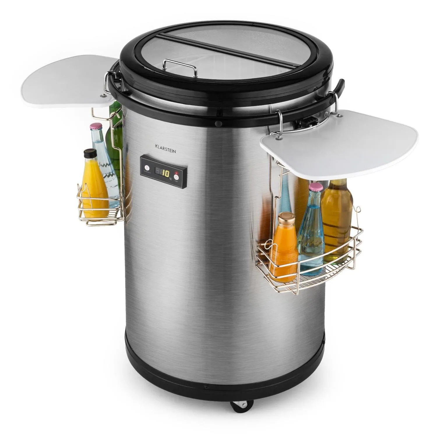 Klarstein Mr Barbot glacière 50 L inox roulettes