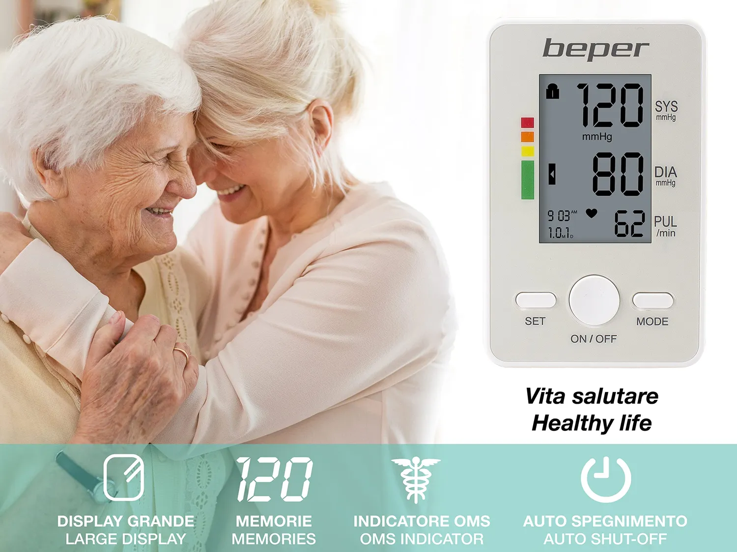 Beper tensiomètre bras automatique 120 mémoires blanc