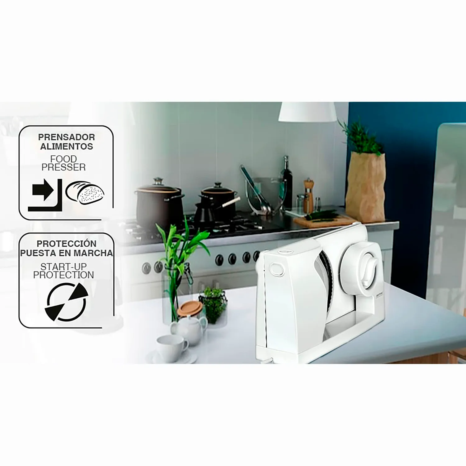 MPM MKR-05 Trancheuse Électrique Pliante Blanche 150W