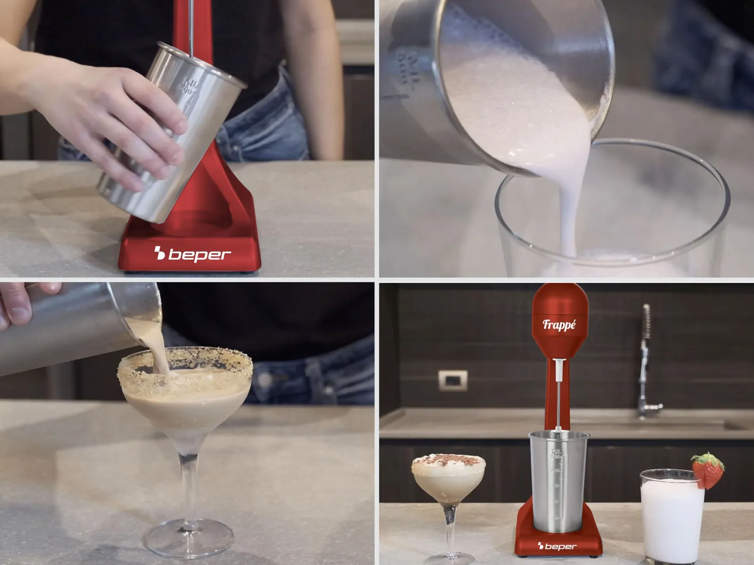 Beper mixeur milkshakes électrique rouge 0,5 L