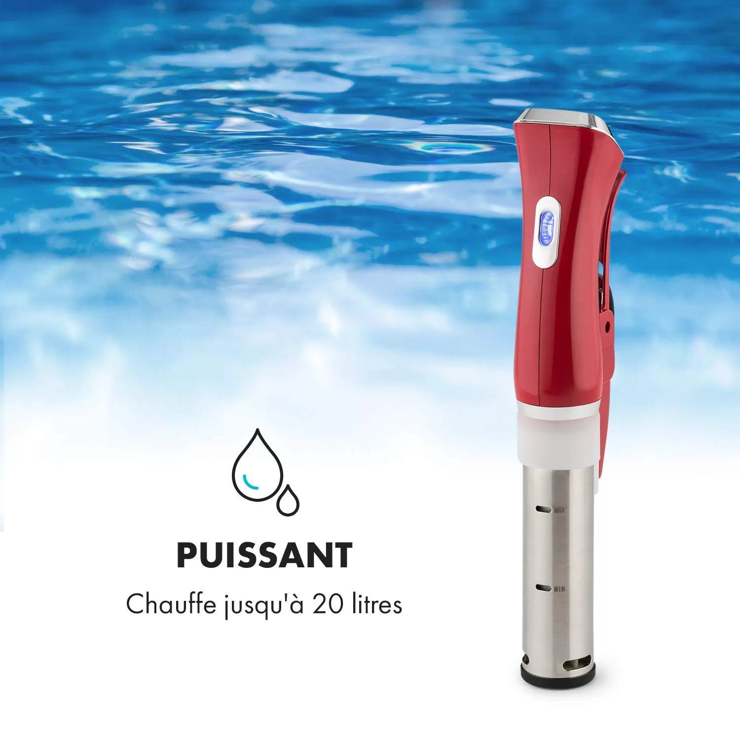 Klarstein Quickstick cuiseur sous vide 1300W rouge