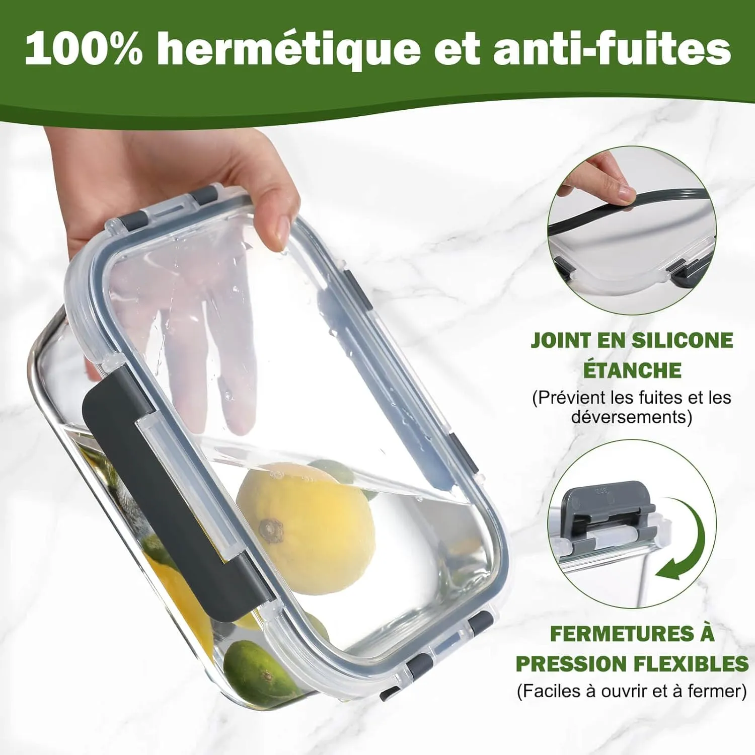 YASHE Lunch Box Verre lot de 12 réutilisables