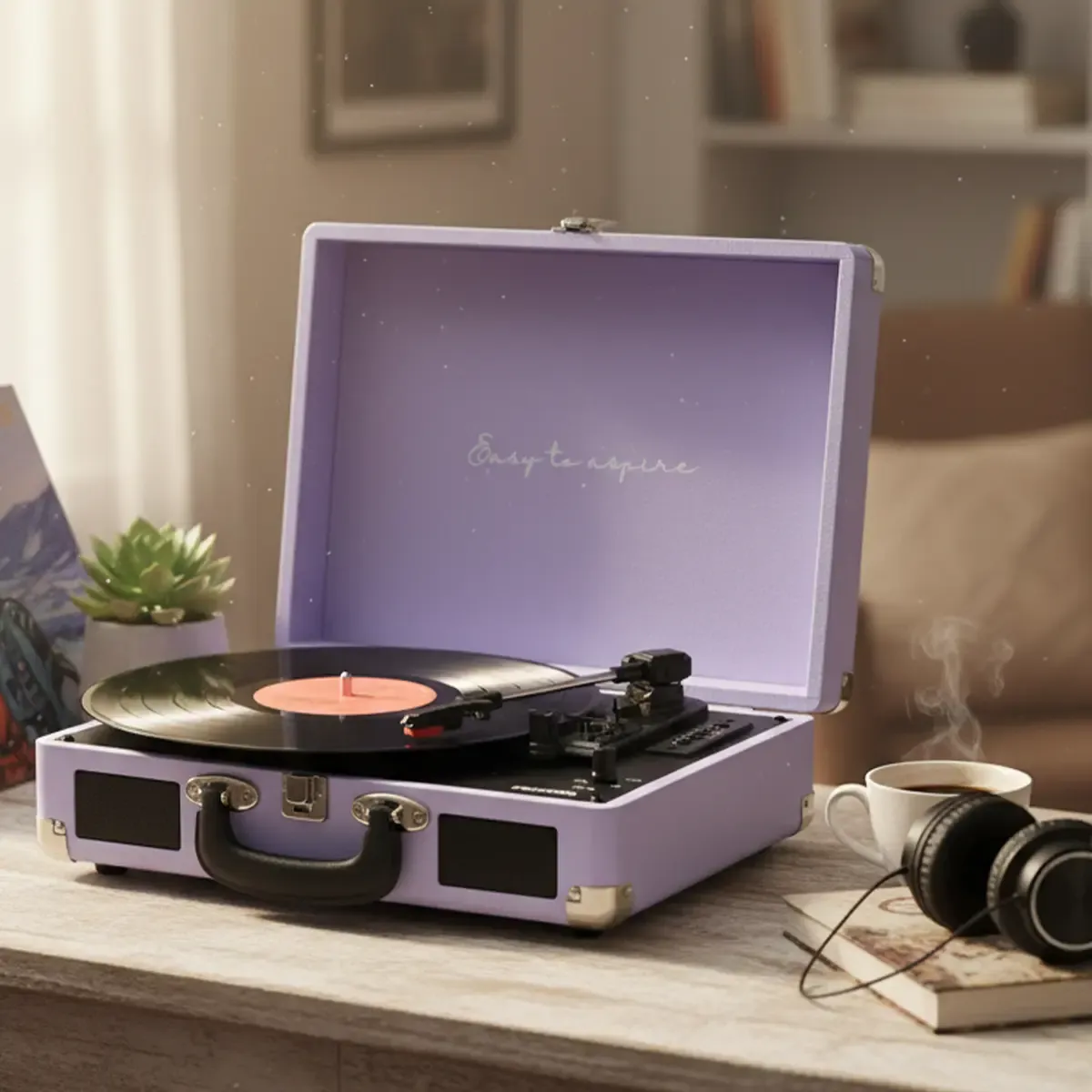Prixton VC400 platine vinyle lilas avec enceintes
