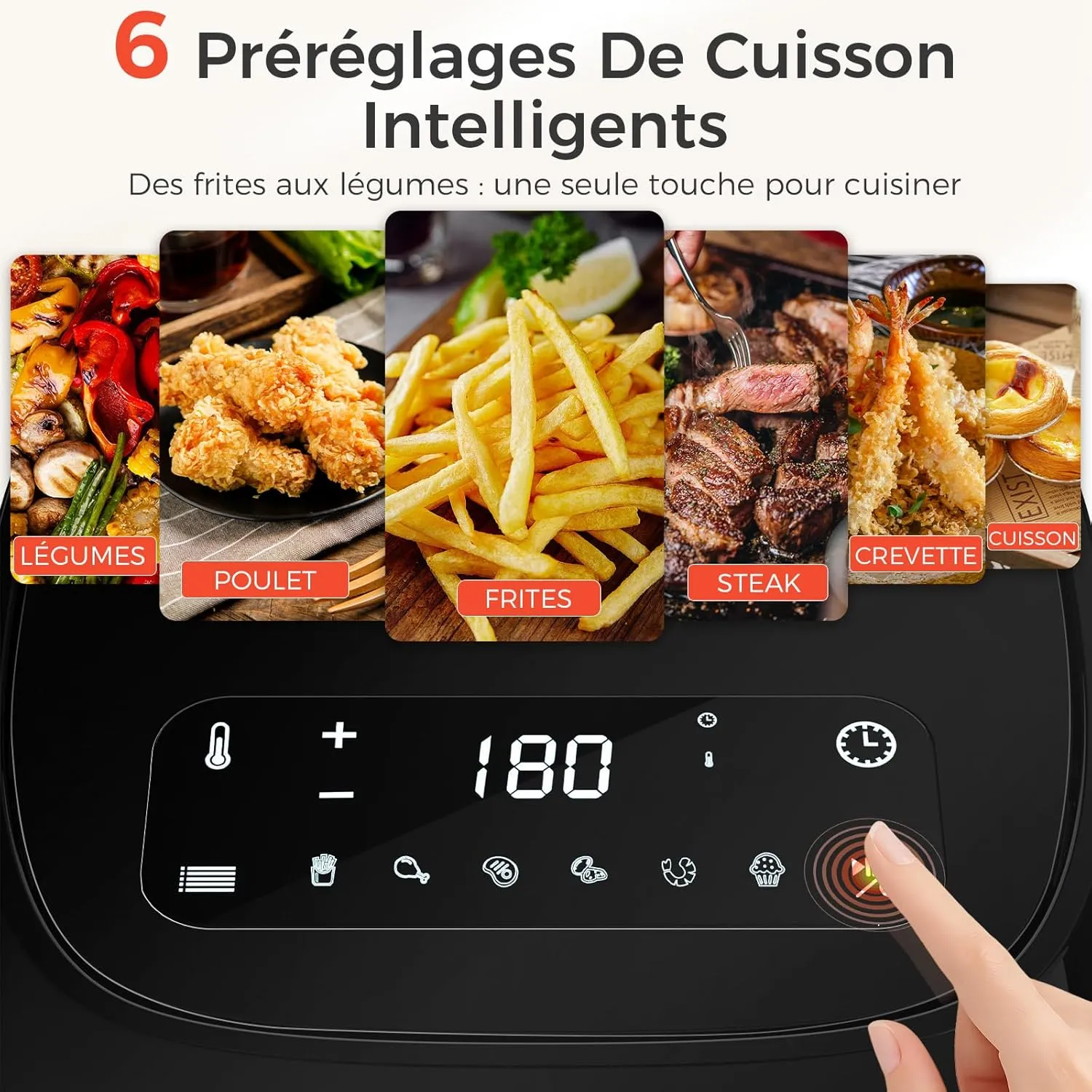 YASHE Air Fryer 4,2 L friteuse sans huile 6 programmes