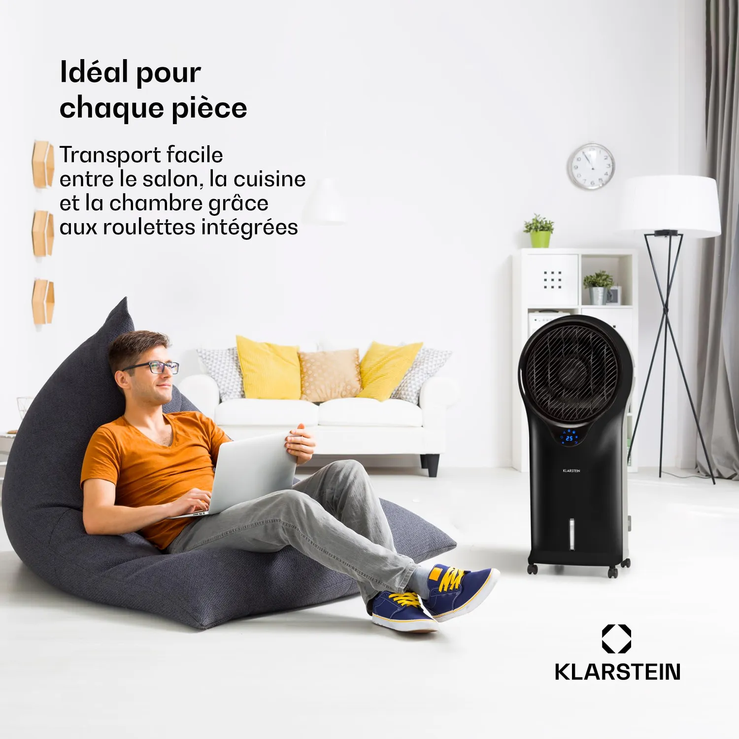Klarstein rafraîchisseur d’air 4 en 1 blanc 5,5 L 110 W