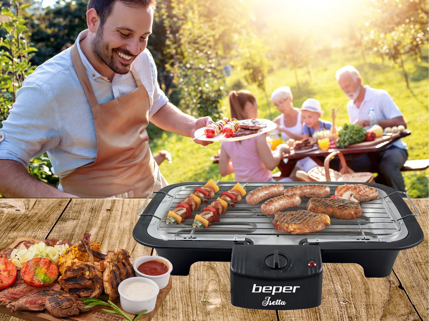 Beper BT.410 barbecue électrique 2000 W 37x21 cm
