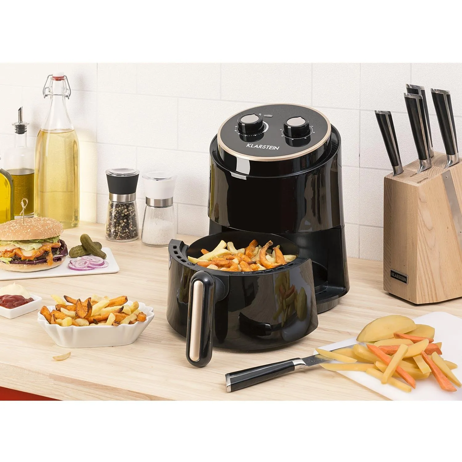Klarstein Well Air Fry Friteuse sans huile 1,5 L noire