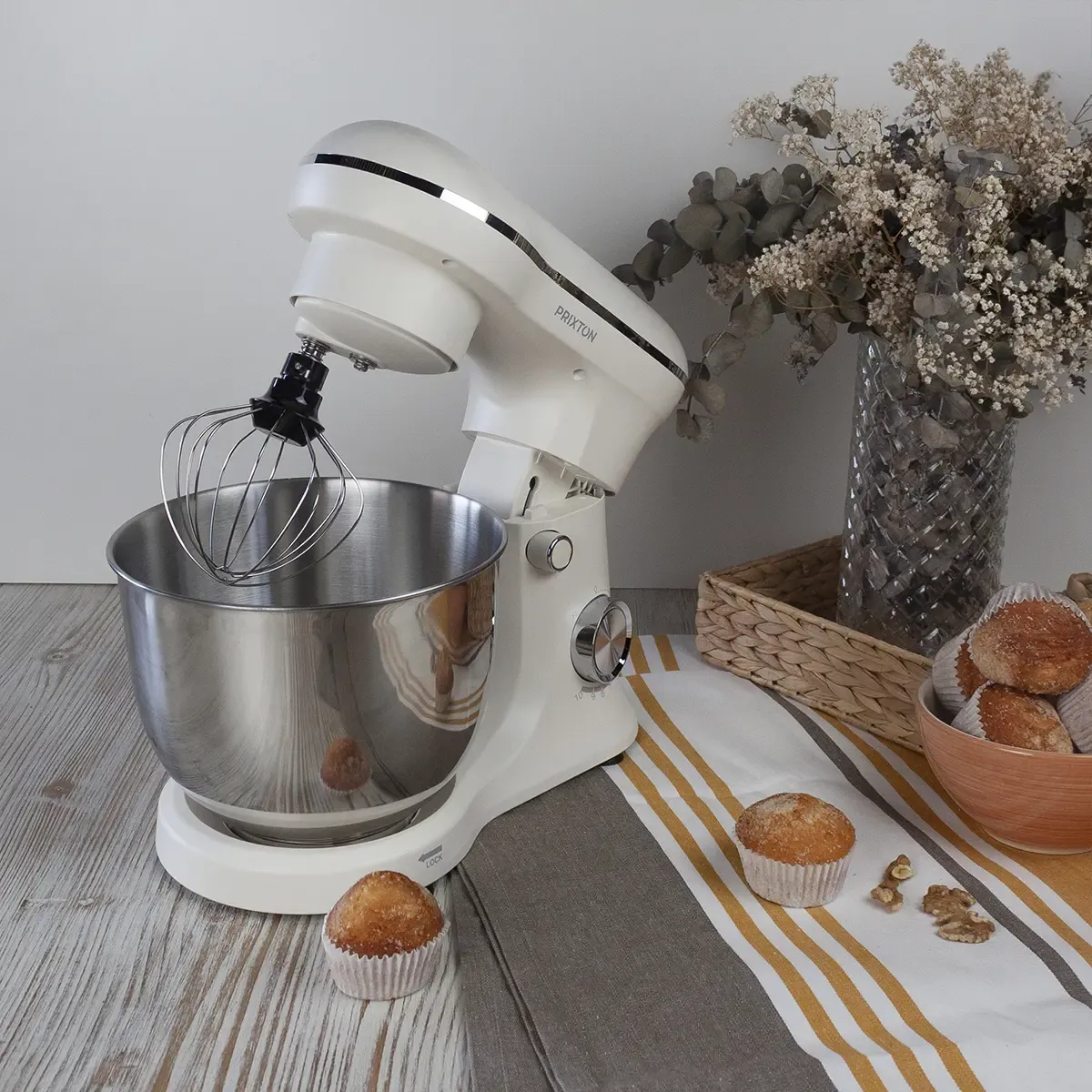 Prixton KR250 robot pâtissier crème 1500 W 10 vitesses