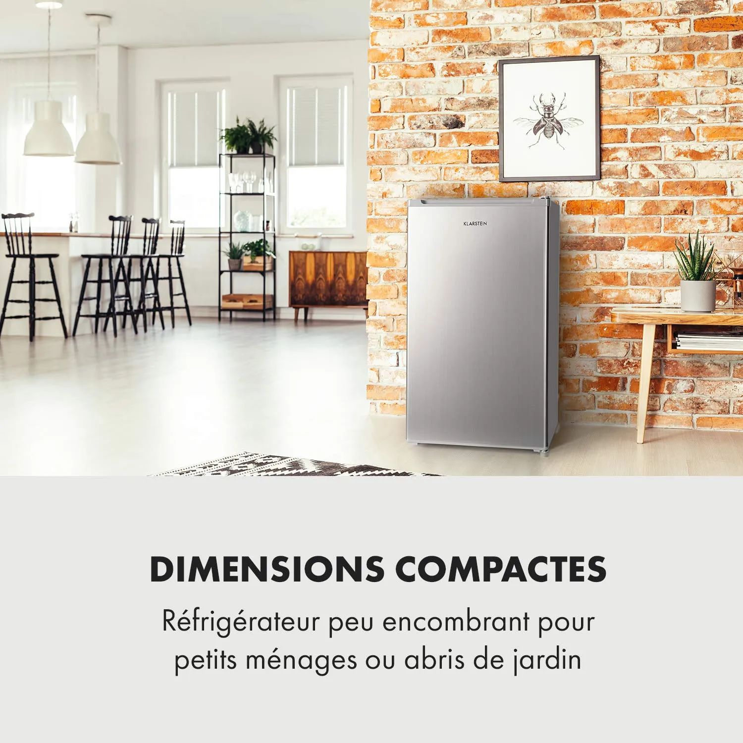 Klarstein Hudson réfrigérateur compact 88 L Argent 7 niveaux