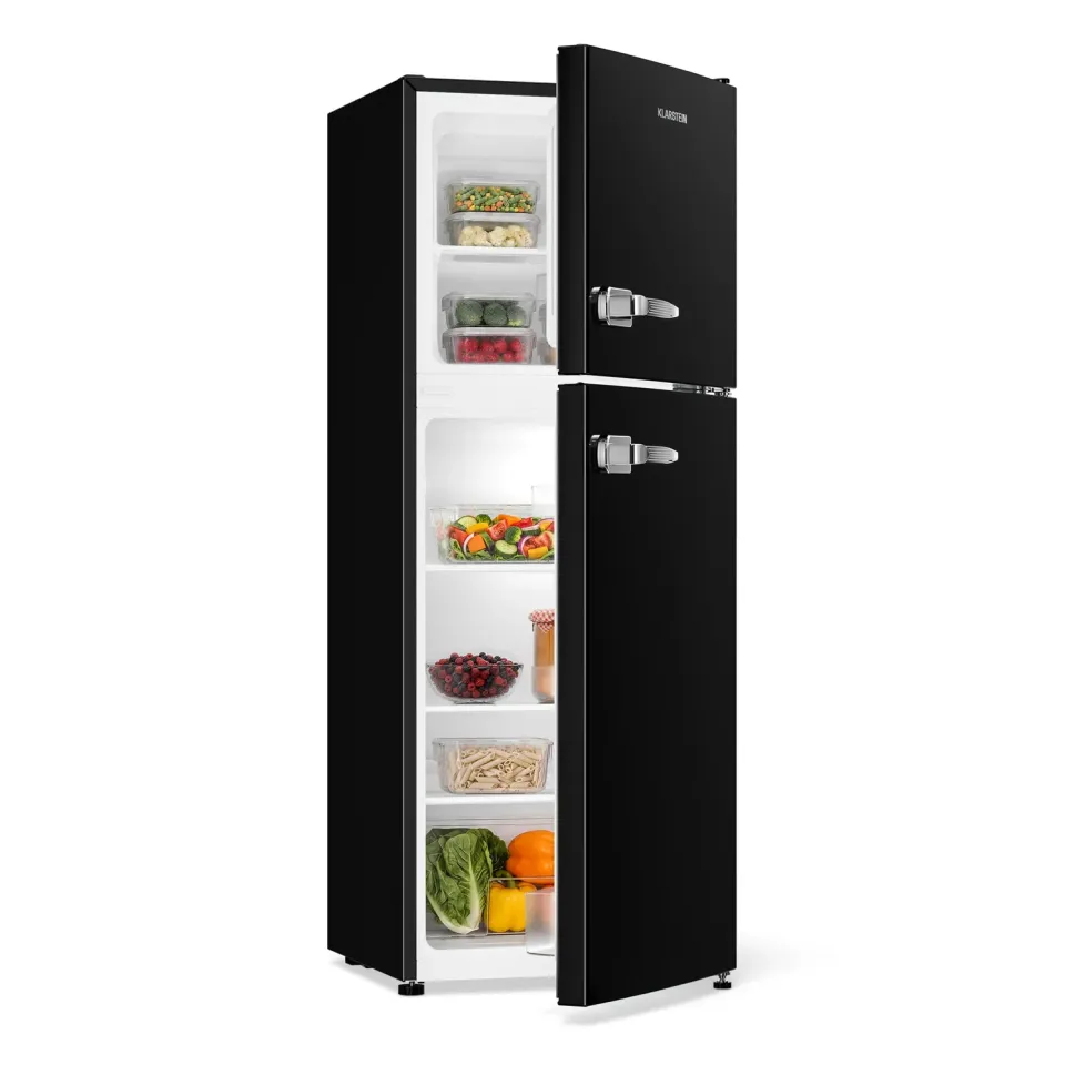 Klarstein Audrey Retro combiné frigo noir 138 L 39 dB