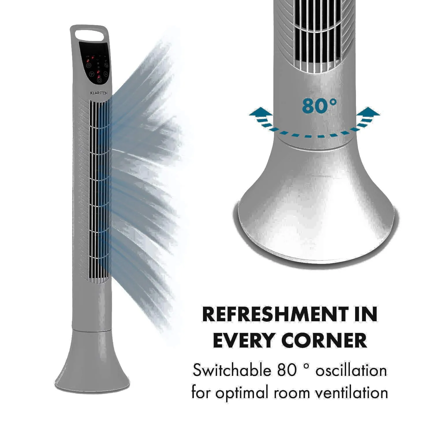 Klarstein Mount Everest ventilateur colonne blanc 40 W