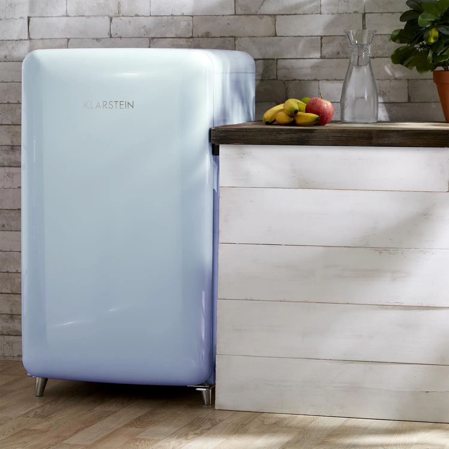 Klarstein Pop Art mini réfrigérateur 108 L bleu rétro