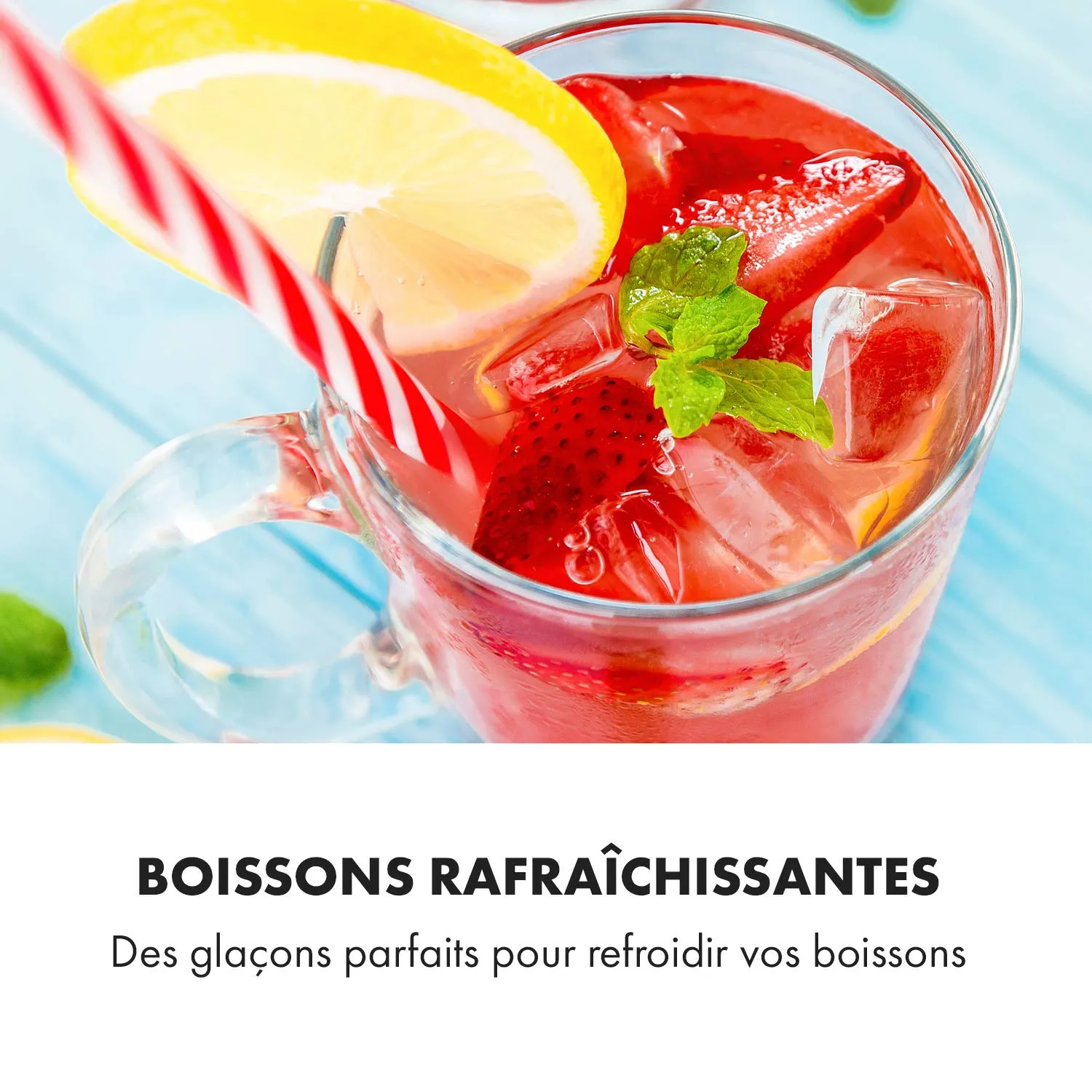 Klarstein Kristall Machine à Glaçons Inox 2,5L