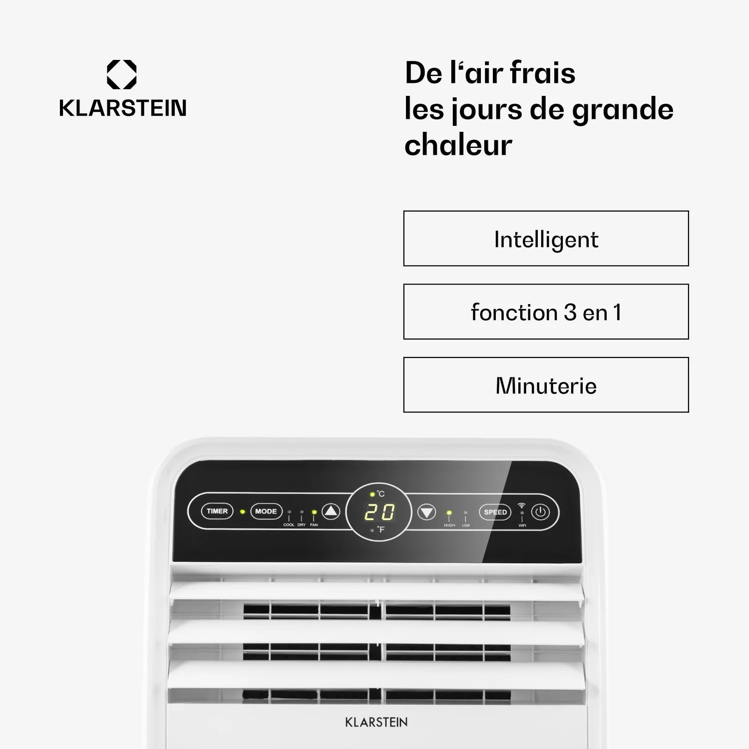 Klarstein climatiseur mobile 7000 BTU 4 en 1 silencieux