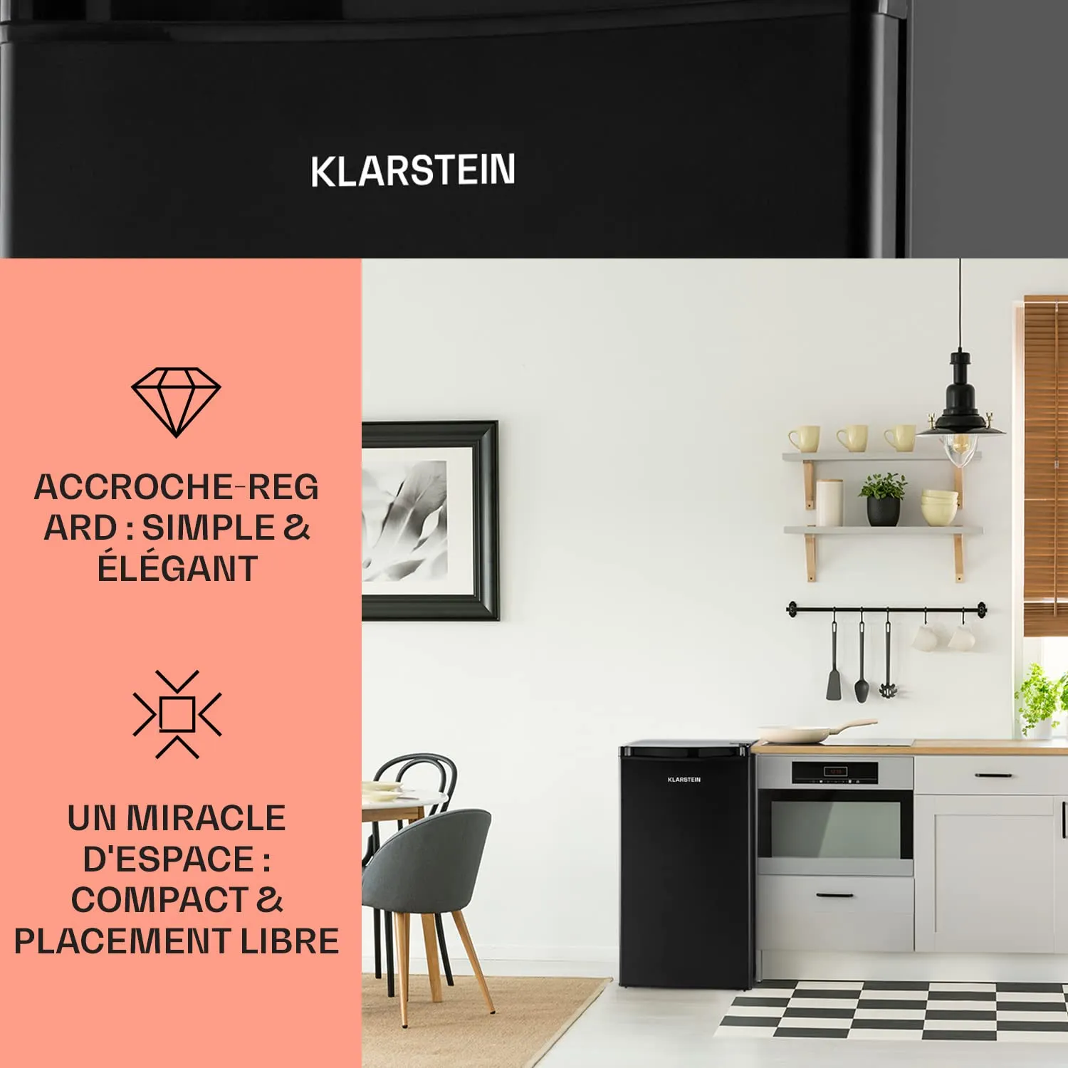 Klarstein mini frigo 90 L 0-10°C silencieux
