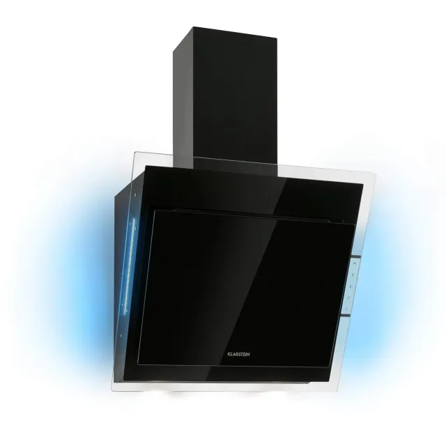 Klarstein Hotte 60 cm Noire inclinée 601 m³/h