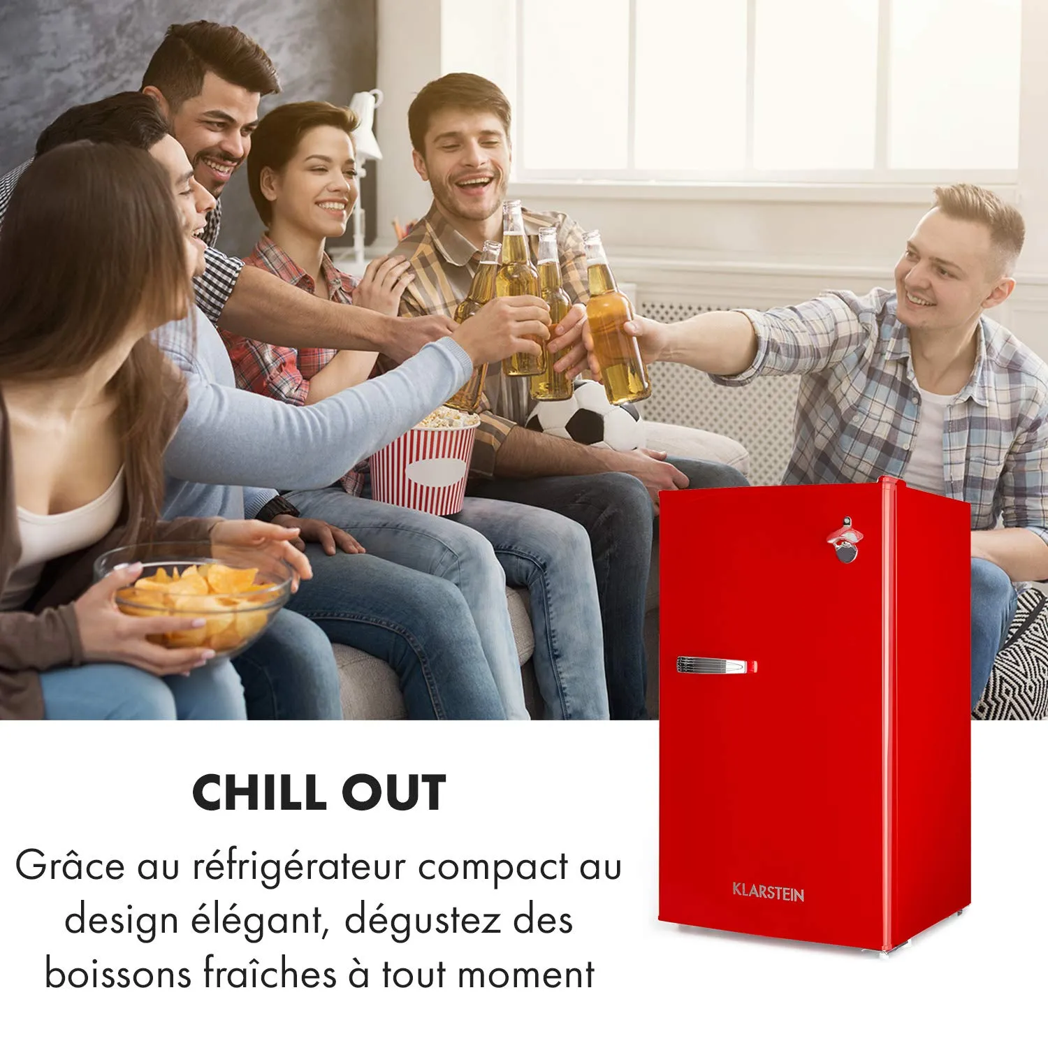 Klarstein Beercracker réfrigérateur 90 L rouge