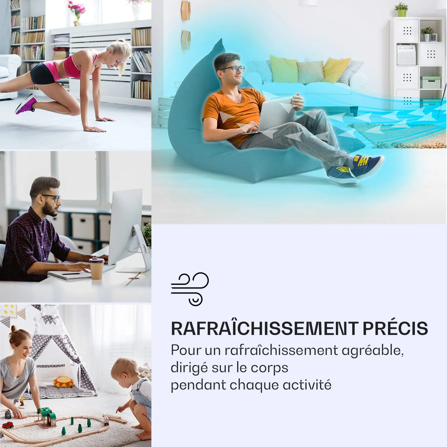 Klarstein 4 en 1 rafraîchisseur d'air mobile 6L silencieux