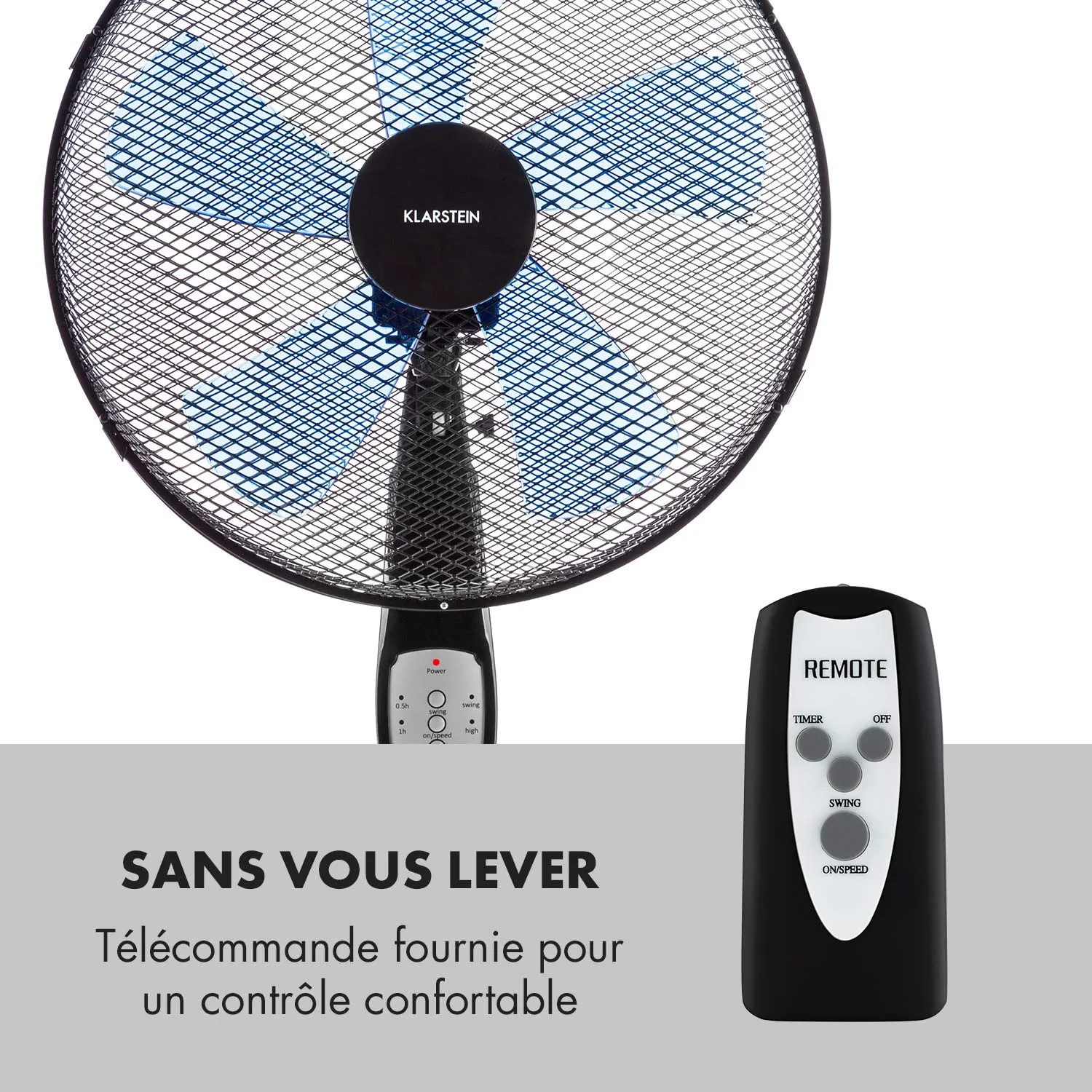Klarstein Summerjam ventilateur sur pied noir 41 cm